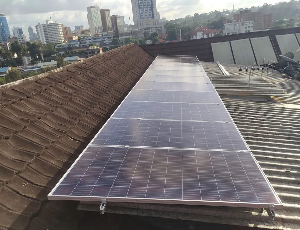 Ngara apartment borehole solarization with cleaned-up rooftop solar installation for borehole and common-area loads