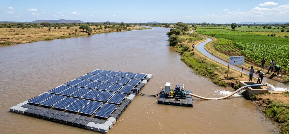 River Tana floating solar pumping system for agricultural irrigation